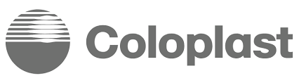 Coloplast logo featuring stylized circular design on the left followed by the word "Coloplast" in bold letters.