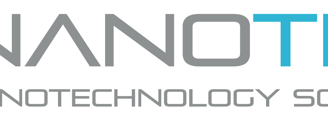 Logo with text "NANOTESS" in gray and blue, accompanied by "NANOTECHNOLOGY SOLUTIONS" underneath. Geometric shapes to the left.